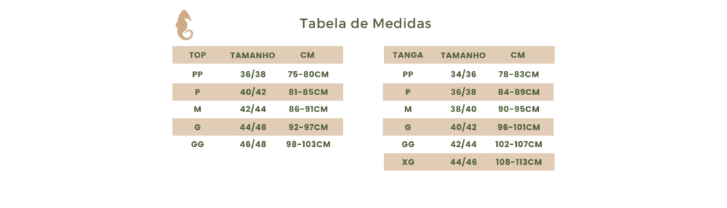 tabela de medidas acquabio